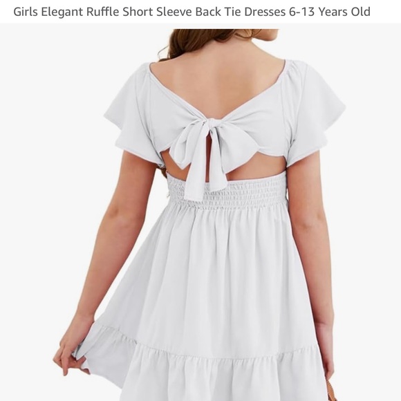 Elegant White Kids Dress - Picture 4 of 5